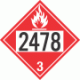 UN 2478 - Flammable Class 3 Placards