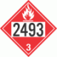 UN 2493 - Flammable Class 3 Placards