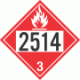 UN 2514 - Flammable Class 3 Placards