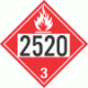 UN 2520 - Flammable Class 3 Placards