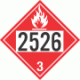 UN 2526 - Flammable Class 3 Placards