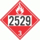 UN 2529 - Flammable Class 3 Placards