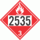 UN 2535 - Flammable Class 3 Placards