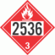 UN 2536 - Flammable Class 3 Placards