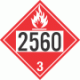 UN 2560 - Flammable Class 3 Placards