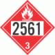 UN 2561 - Flammable Class 3 Placards