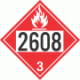 UN 2608 - Flammable Class 3 Placards