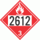 UN 2612 - Flammable Class 3 Placards