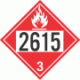 UN 2615 - Flammable Class 3 Placards