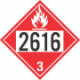 UN 2616 - Flammable Class 3 Placards