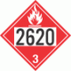 UN 2620 - Flammable Class 3 Placards