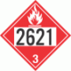 UN 2621 - Flammable Class 3 Placards