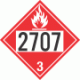 UN 2707 - Flammable Class 3 Placards