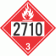 UN 2710 - Flammable Class 3 Placards