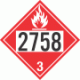 UN 2758 - Flammable Class 3 Placards