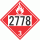 UN 2778 - Flammable Class 3 Placards