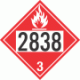 UN 2838 - Flammable Class 3 Placards