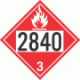 UN 2840 - Flammable Class 3 Placards