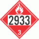 UN 2933 - Flammable Class 3 Placards