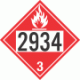 UN 2934 - Flammable Class 3 Placards