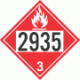 UN 2935 - Flammable Class 3 Placards