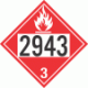 UN 2943 - Flammable Class 3 Placards