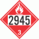 UN 2945 - Flammable Class 3 Placards