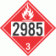 UN 2985 - Flammable Class 3 Placards