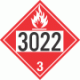 UN 3022 - Flammable Class 3 Placards