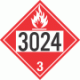 UN 3024 - Flammable Class 3 Placards