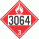 UN 3064 - Flammable Class 3 Placards