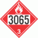 UN 3065 - Flammable Class 3 Placards