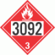 UN 3092 - Flammable Class 3 Placards