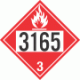 UN 3165 - Flammable Class 3 Placards