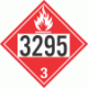 UN 3295 - Flammable Class 3 Placards