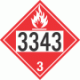 UN 3343 - Flammable Class 3 Placards