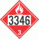 UN 3346 - Flammable Class 3 Placards