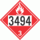 UN 3494 - Flammable Class 3 Placards