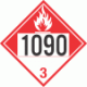 UN 1090 - Combustible Class 3 Placards