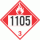 UN 1105 - Combustible Class 3 Placards