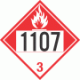 UN 1107 - Combustible Class 3 Placards