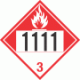 UN 1111 - Combustible Class 3 Placards