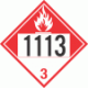 UN 1113 - Combustible Class 3 Placards