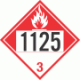 UN 1125 - Combustible Class 3 Placards