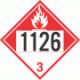 UN 1126 - Combustible Class 3 Placards