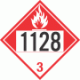 UN 1128 - Combustible Class 3 Placards