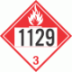 UN 1129 - Combustible Class 3 Placards