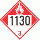 UN 1130 - Combustible Class 3 Placards