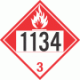 UN 1134 - Combustible Class 3 Placards