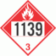 UN 1139 - Combustible Class 3 Placards